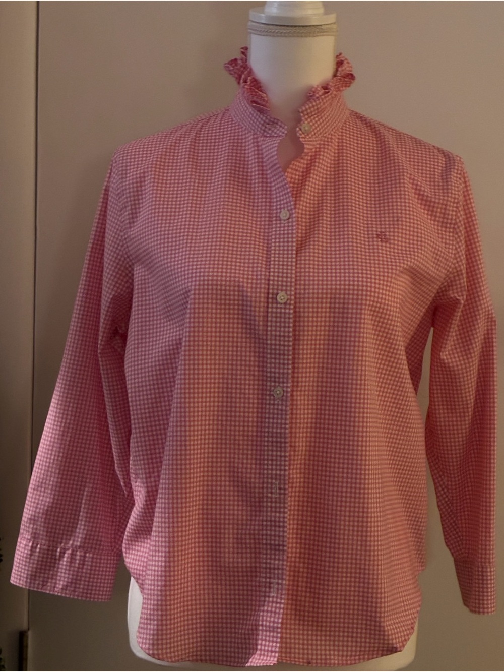 Ralph Lauren Chaps Ruffled Collared Up-Cycled “Girly” shirt.